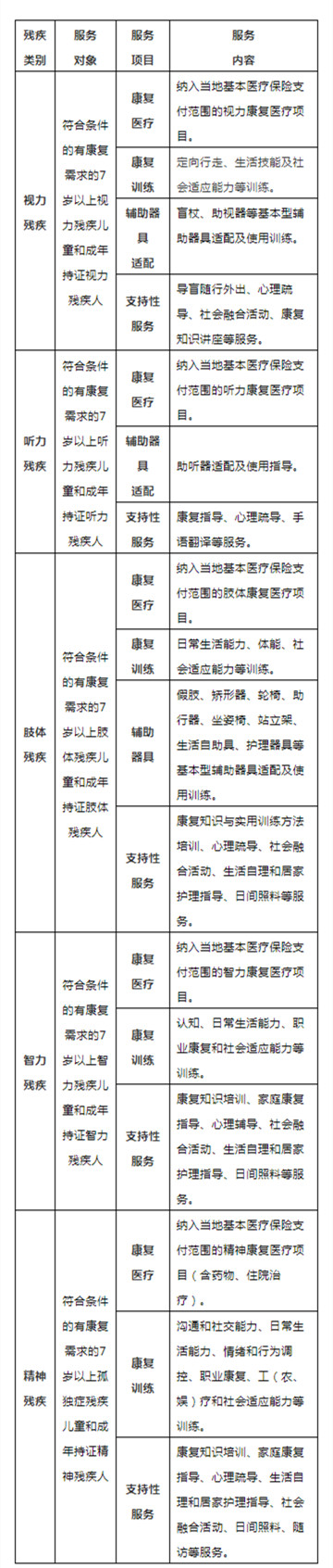 2019殘疾人服務目錄