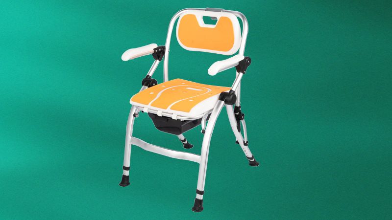 One-click folding shower toilet chair-